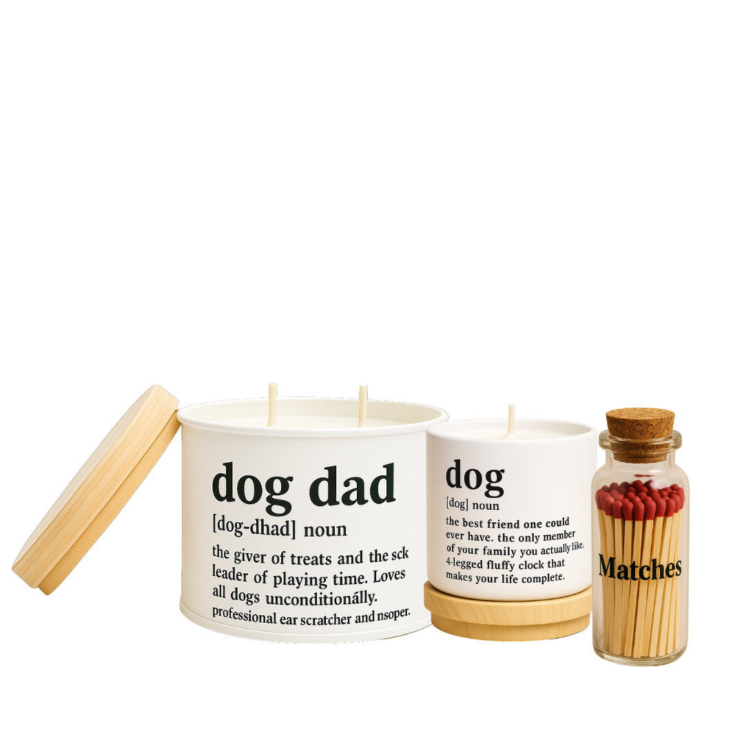 Christmas Personalized Gift Box for Dog Dad & Dog – Custom Treats, Socks, Candle, Toy & Card