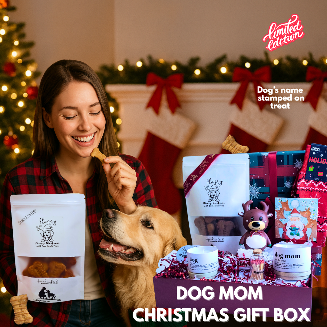 Christmas Personalized Gift Box for Dog Mom & Dog – Custom Treats, Socks, Candle Set,Holiday Dog Toy & Card