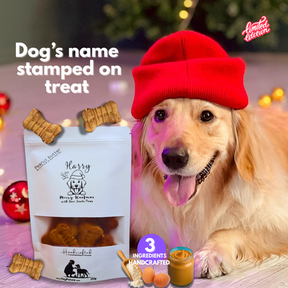 Limited Edition “Merry Woofmas” Peanut Butter Dog Treats – Personalized with Your Dog’s Name