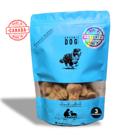 organic dog treats , peanut butter dog biscuits, healthy 3 ingredient, made in canada , homemade in Toronto
