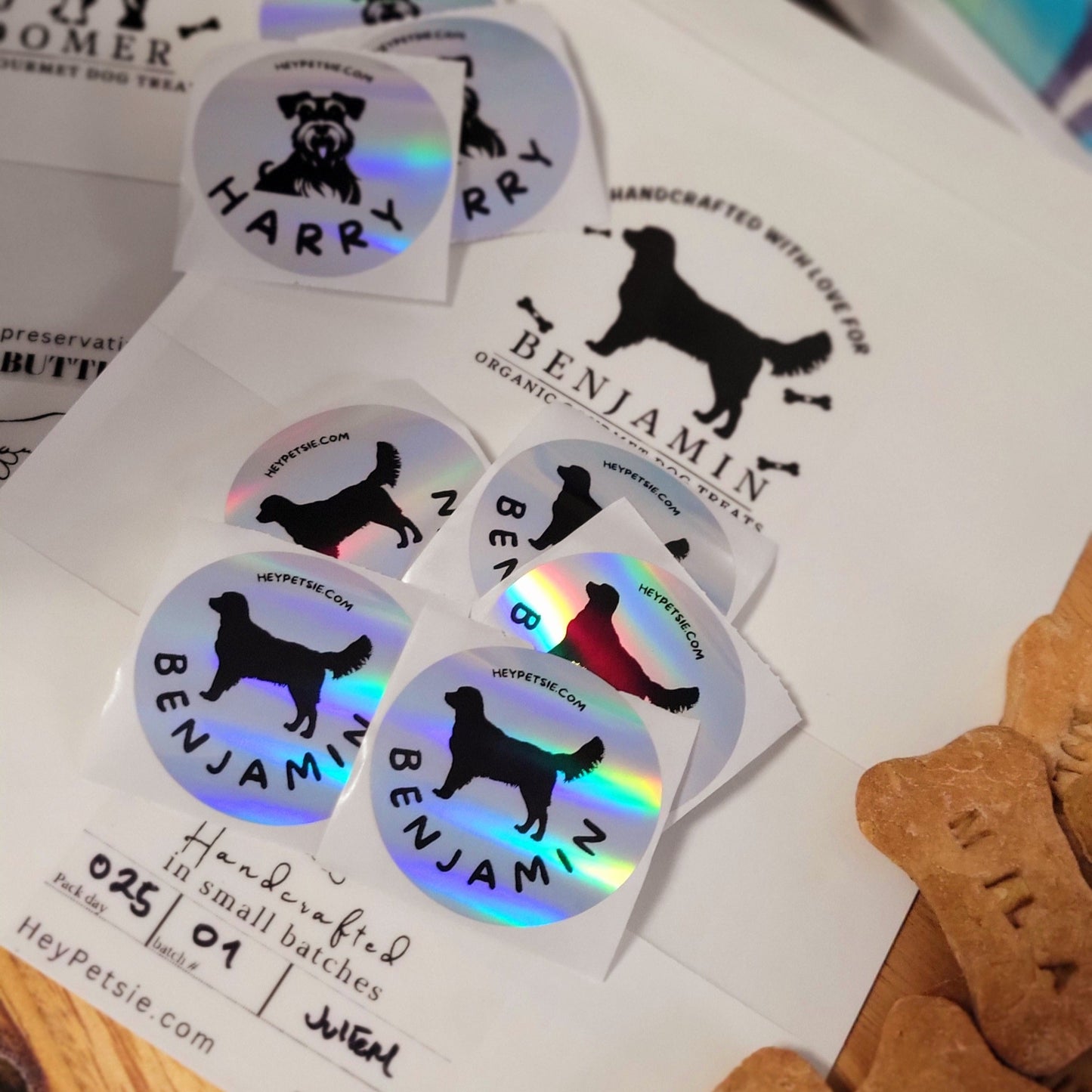 Personalized Dog Treats & Packaging - Customizable with your dog's name and portrait