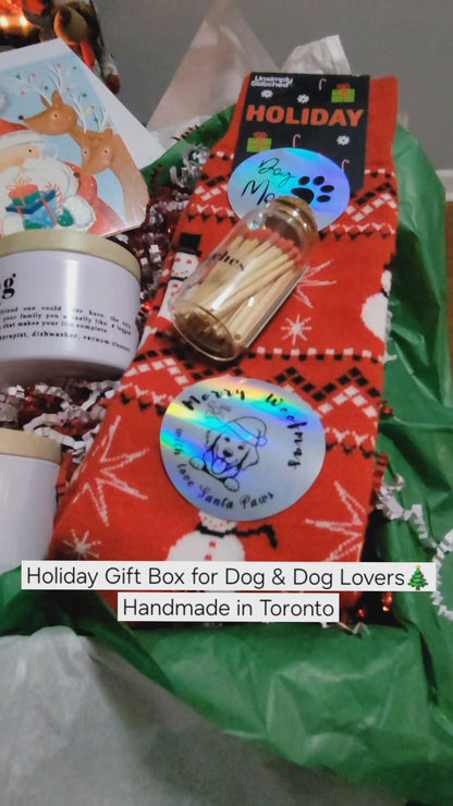 Christmas Personalized Gift Box for Dog Mom & Dog – Custom Treats, Socks, Candle Set,Holiday Dog Toy & Card