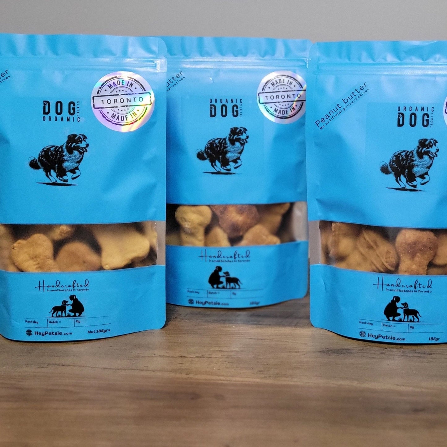 PETSIE Organic Dog Treats (Peanut Butter) - Handcrafted in small batches in Toronto